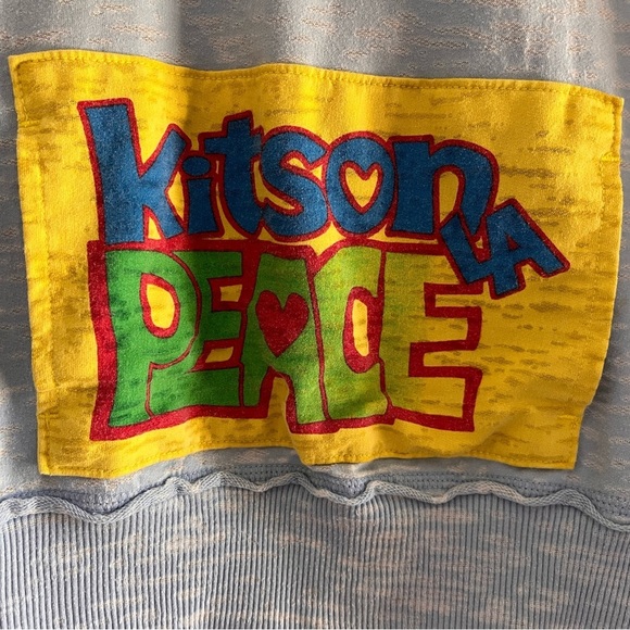 Vintage Kitson LA Sweatshirt Peace 2010 Blue Yellow Hoodie Size M - Picture 4 of 7